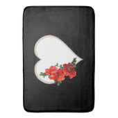 レッドキ日本のリンスブロッサムハートブラック バスマット (正面縦)