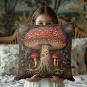 レッドキ素朴ッシュルームボタニカルコテージコアフェスティバル クッション