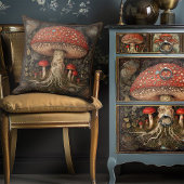 レッドキ素朴ッシュルームボタニカルコテージコアフェスティバル クッション