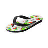 レッドギターでキュートなロックツリのカエル キッズビーチサンダル (アングル)