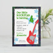 レッドギターボーイロックスター誕生日 招待状 (スタンド正面)