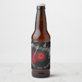 レッドギターロックミュージックアルバム誕生日 ビールラベル (正面)