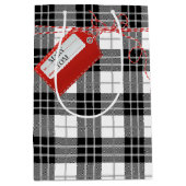 レッドギフトラベルオンタータンチェック格子状中抱き枕 ミディアムペーパーバッグ (正面)