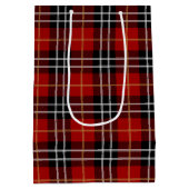 レッドギフトラベルオンタータンチェック格子状中抱き枕 ミディアムペーパーバッグ (裏面)