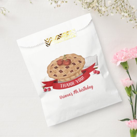 レッドギンガムさくらんぼかわいこちゃんパイ誕生日パーティー フェイバーバッグ (封をした状態)