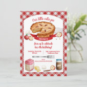 レッドギンガムアップルかわいこちゃんパイ誕生日パーティー 招待状 (スタンド正面)