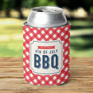 レッドギンガムアンドブルー7月4日BBQ 缶クーラー