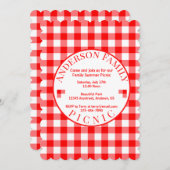 レッドギンガムサマーピクニック招待状 招待状 (正面/裏面)
