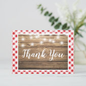 レッドギンガムサンキューウッド素朴イベントシャワー サンキューカード (スタンド正面)