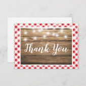 レッドギンガムサンキューウッド素朴イベントシャワー サンキューカード (正面/裏面)