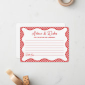 レッドギンガムザアモーレブライダルシャワーアドバイスカード ノートカード (正面/裏面インサイチュ)