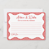 レッドギンガムザアモーレブライダルシャワーアドバイスカード ノートカード (正面)