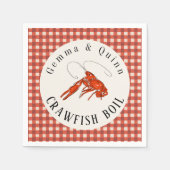 レッドギンガムザリガニパーティー紙皿 スタンダードカクテルナプキン (正面)