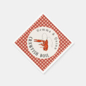レッドギンガムザリガニパーティー紙皿 スタンダードカクテルナプキン (角)