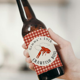 レッドギンガムザリガニパーティー ボトルラベル ビールラベル