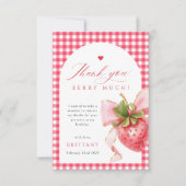 レッドギンガムストロベリー誕生日サンキューカード サンキューカード (正面)