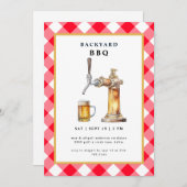 レッドギンガムタップ&ビールケグバックヤードBBQパーティー 招待状 (正面/裏面)