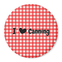 レッドギンガムチェックIハート缶詰キッチン