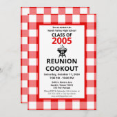 レッドギンガムハイスクール懇親会BBQクックアウトピクニック 招待状 (正面/裏面)