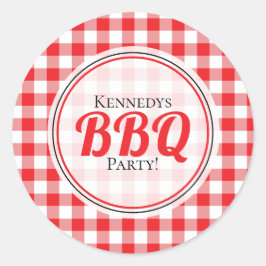 レッドギンガムファミリーパーティーBBQ ラウンドシール