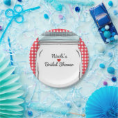 レッドギンガム&ブルーメイソンジャール素朴カントリーパーティー ペーパープレート (パーティー)