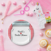 レッドギンガム&ブルーメイソンジャール素朴カントリーパーティー ペーパープレート (パーティー)