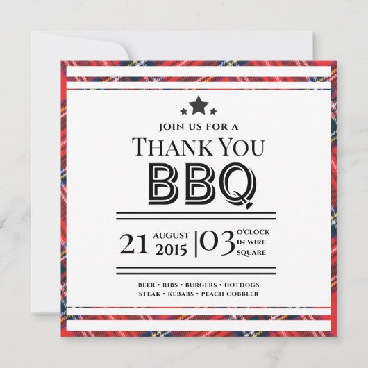 レッドギンガム BBQ パーティー お礼カード サンキューカード (正面)