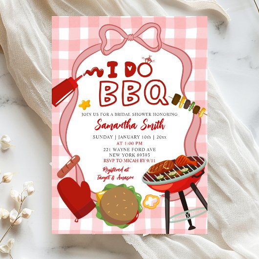 レッドギンガム I do BBQ ブライダルシャワー招待状 招待状