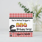 レッドギンガムBBQバースデーパーティ招待状 招待状 (スタンド正面)