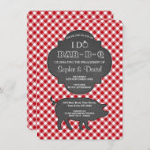 レッドギンガムIドバーベキュー婚約チョーク招待状 招待状 (正面/裏面)