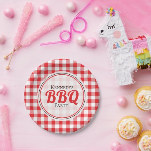 レッドギンガ素朴ムファミリーピクニックBBQ ペーパープレート (パーティー)