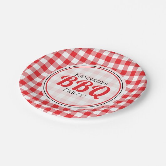 レッドギンガ素朴ムファミリーピクニックBBQ ペーパープレート (アングル)