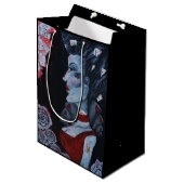 レッドクイーンハートアリスワンダーランドバラゴシックアート ミディアムペーパーバッグ (正面アングル)