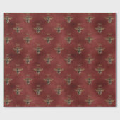 レッドクイーンビー金ゴールドエレガントギフト ラッピングペーパー (フラット)