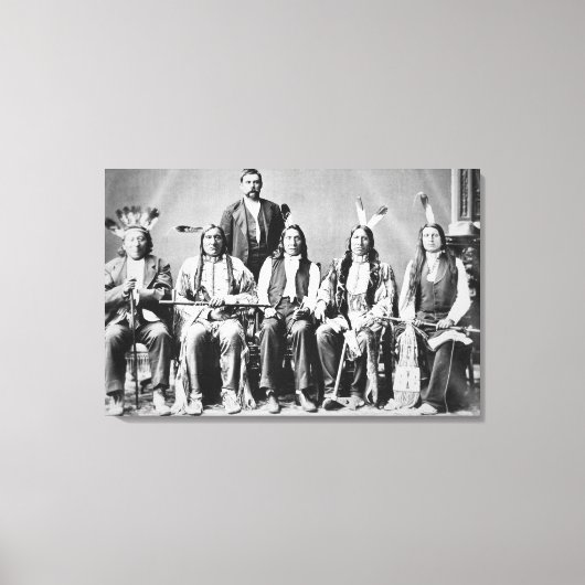 レッドクラウド率いるスー族長の代表団(1822年) キャンバスプリント (正面)