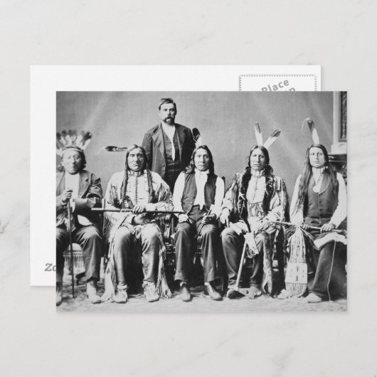 レッドクラウド率いるスー族長の代表団（1822年） ポストカード (正面/裏面)