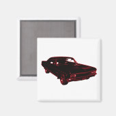レッドクラシックカー マグネット (正面/裏面)