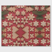 レッドクラシッククリスマス ラッピングペーパー (フラット)