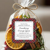 レッドクラシックタータンチェックホリデーシマーポット スクエアシール