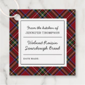 レッドクラシックタータンチェック自家製フード フェイバータグ (正面)