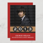 レッドクラシー鍵卒業招待状 招待状 (正面/裏面)