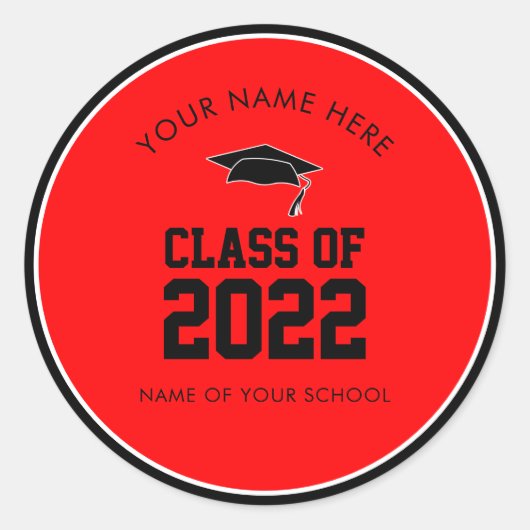 レッドクラス高校卒業カスタム ラウンドシール (正面)
