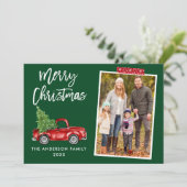 レッドクラフトテープブラシスクリプトトラッククリスマス シーズンカード (スタンド正面)