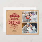 レッドクラフトフォトポストカードホリデーカード ポストカード (正面/裏面)