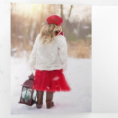 レッドクラフト紙写真パーソナライズされたクリスマス 三つ折りクリスマスカード (内部最初)