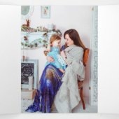 レッドクラフト紙写真パーソナライズされたクリスマス 三つ折りクリスマスカード (内部中)