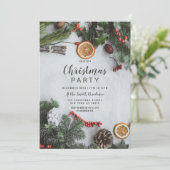 レッドクランベリーオレンジウィンターピネツリークリスマス 招待状 (スタンド正面)