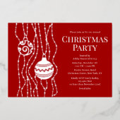 レッドクリエレガントスマスパーティー企業のホリデイ 箔招待状 (正面)