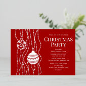 レッドクリエレガントスマスパーティー企業のホリデイ 箔招待状 (立ち正面)