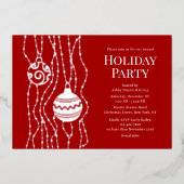 レッドクリエレガントスマスパーティー企業のホリデイ 箔招待状 (正面)